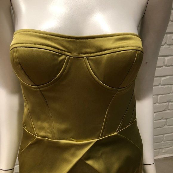 CHARTRUESE BUSTIER CORSET DRESS STRUCTURED BONED BUSTIER HIGH WAIST BELOW KNEE - Picture 5 of 15